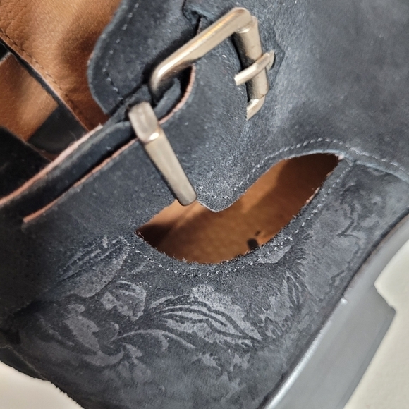 Tara M. Keegan Black Suede Leather Ankle Boots - Size 37 / 6 - 6.5 - Picture 8 of 15